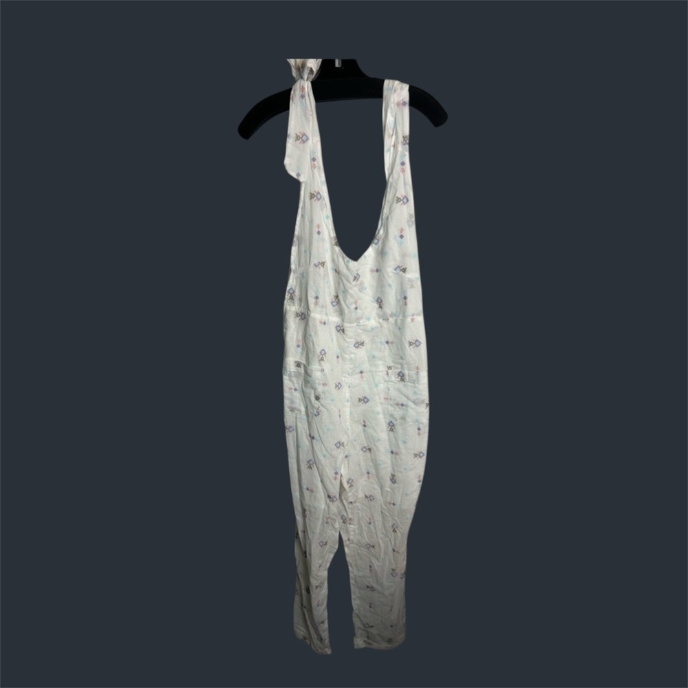 Labelrail x Collyer Twins Embroidered Cotton Playsuit Dungarees White Size 14
